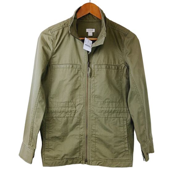 J.Crew Factory SZ XS Cotton Pocket Jacket Army Green G1506 NWT Utility Chore - Picture 2 of 6